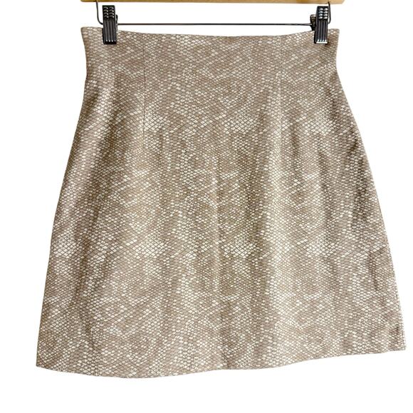 Finders Keepers Dresses & Skirts - Finders Keepers Beige Snake Print A-Line Mini Skirt Size Medium